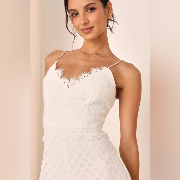 Lulus Forever Bliss White Lace Wide-Leg Jumpsuit - Picture 4 of 4